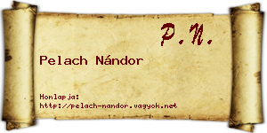 Pelach Nándor névjegykártya